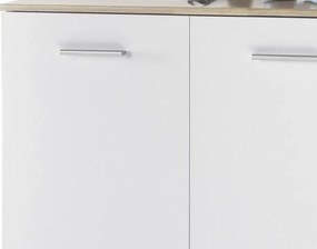 Skrinka s policami/botník Manolo 90 cm, dub sonoma/biela