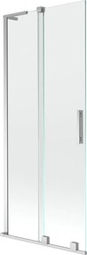 Mexen Velar L, 2-krídlová posuvná vaňová zástena 80 x 150 cm, 8mm číre sklo, chrómový profil, 896-080-003-01-01