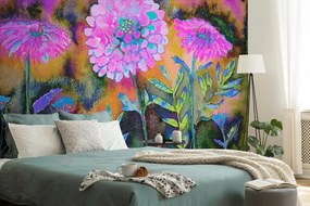 Samolepiaca tapeta nádherné kvety - 150x100