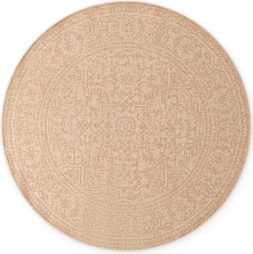 NORTHRUGS, Kusový koberec Duet Kona 106250 Beige/White kruh - na von aj na doma, 160x160 (priemer) kruh, béžová, chodba / predsieň