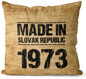 Vankúš Made In + rok (Veľkosť: 40 x 40 cm, rok: 1973)