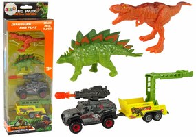 Lean Toys Terénne auto s prívesom – 2ks. Dinosaurov