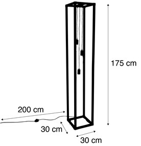 Inteligentná stojaca lampa čierna 3-svetlá vrátane Wifi G95 - Big Cage