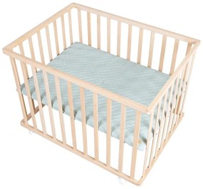 Detská ohrádka s nastaviteľnou výškou/na kolieskach 75x100 cm v prírodnej farbe Style – Roba