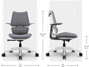 Ergonomická detská stolička MOSH Airflow 396 – sivá