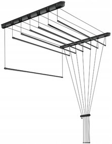 Erga Erga, stropný vešiak na sušenie bielizne 7x90 cm, čierna, ERG-SEP-10SUSSU7PCZ90