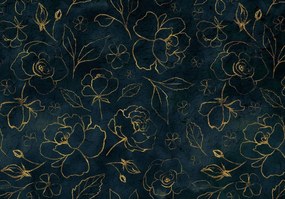 Fototapeta - Zlaté kvety a listy (152,5x104 cm)