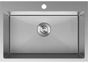 Mexen Solix, 1-komorový nerezový drez 650 x 450 mm, brúsena oceľ, vzor voština, 6403651000-01HC
