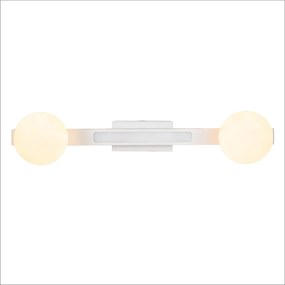 Nástenné svietidlo Magnet1, 2x biele sklenené tienidlo + 1x LED 13W, w