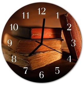Nástenné sklenené hodiny Kniha fi 30 cm