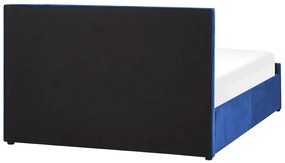 Manželská posteľ 140 cm Rhett (modrá) (s roštom a úložným priestorom). Vlastná spoľahlivá doprava až k Vám domov. 1075608