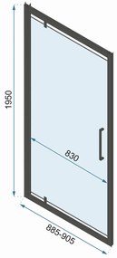 Rea Rapid Swing, 3-stenová sprchová kabína 100 (dvere) x 90(stena) x 90(stena) x 195 cm, 6mm číre sklo, chrómový profil, KPL-09122