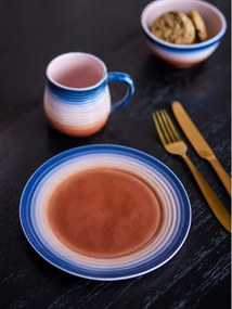 Modré/oranžové dezertné kameninové taniere v súprave 4 ks ø 20,5 cm Tatum – Bloomingville