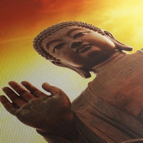 Obraz - Budha s červenožltým pozadím (90x60 cm)