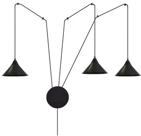 Luster na lanku ABRAMO 3xE27/15W/230V čierna