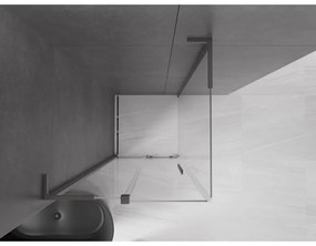 Mexen Velar L, sprchový kút s posuvnými dverami 90 x 90 cm, 8mm číre sklo, grafit brúsený, 871-090-090-03-66