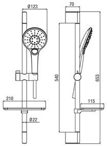Alpi Idroterapia - Sprchová súprava, ručná sprcha SELECT Ø120 mm, chróm KI080CR