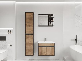 Kúpelňový nábytok Garmuzo, Farby: bodega / bodega + čierny grafit, Sifón: bez sifónu, Umývadlová batéria: nie