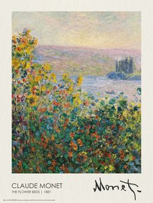 Plagát, Obraz - The Flower Beds (1881), Claude Monet