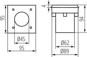 Kanlux 18192 - LED vonkajšie nájazdové svietidlo GORDO LED/1W/230V 9,5x9,5 cm IP67 nerezová oceľ