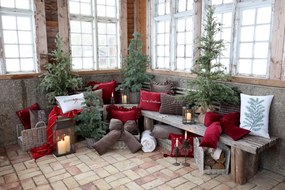 Srienistý vianočný borovicový stromček v jute a so šiškami Pine Tree - 70*150 cm