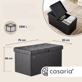 InternetovaZahrada Úložná lavica s výklopným vekom 76x38x38 cm - čierna