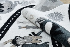 Dywany Łuszczów, Detský kusový koberec Fun Route Street animals cream, 80x150, béžová, detská izba