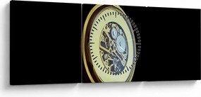 Obraz zlatých vreckových hodiniek (s hodinami) (90x30 cm)