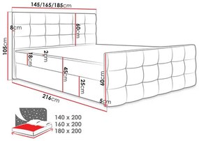 Manželská posteľ 160cm Aqua  (tmavosivá). Vlastná spoľahlivá doprava až k Vám domov. 1121726