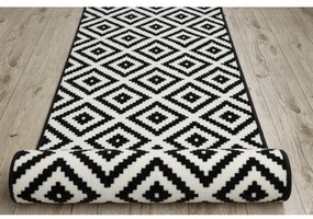 Behúň BCF MORAD Ruta romby čierny / krém - Výpredaj