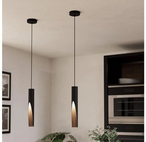 Eglo 901732 - LED Luster na lanku BARBOTTO 1xGU10/4,5W/230V 3000K čierna/hnedá