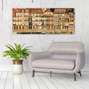 Obraz - Nábrežná štvrť, Portugalsko (120x50 cm)