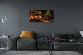 Obraz na plátne Vianočných ozdôb krbovej darčeky 140x70 cm