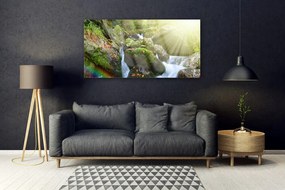 Obraz plexi Vodopád dúha príroda potok 120x60 cm