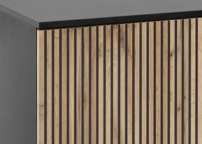 Komoda Sento s LED osvětlením 154 cm dub wotan/černá II