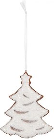 Závesná dekorácia zasnežený perníkový stromček Frosted Ginger - 9*1*10 cm