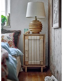 Stolová lampa v tmavoprírodnej farbe s textilným tienidlom (výška 54 cm) Svale – Bloomingville