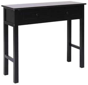 Konzolový stolík čierny 90x30x77 cm drevený