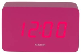 Karlsson 5983BP dizajnové LED hodiny s budíkom ružová, 10 cm