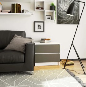 Nočný stolík K60 2SZ CLP biely / sivý