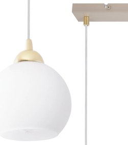 Závesné svietidlo Eliza, 3x biele sklenené tienidlo, g/be