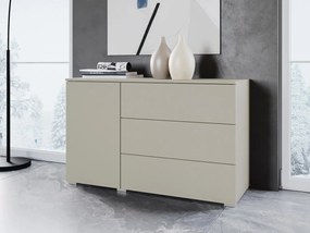 Komoda do obývačky Bamisio 110, Farby: biela / šedý lesk