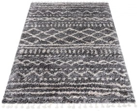 Kusový koberec shaggy Aron sivý 200x300cm