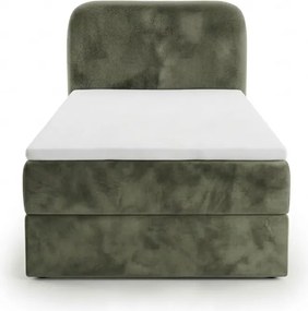 Čalúnená posteľ boxspring FORENA 90x200 cm tmavozelená Matrac: Bonell pružinová matrac