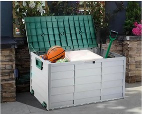 Záhradný úložný box Korta (sivá + zelená). Vlastná spoľahlivá doprava až k Vám domov. 1119444