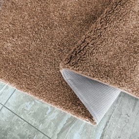 Hnedý shaggy koberec Kamel – obdĺžnikový, mäkký vlas Rozmer: 60x100 cm