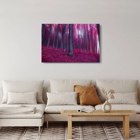Obraz ružového lesa (90x60 cm)