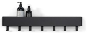 Čierna nástenná oceľová kúpeľňová polička Multi – Spinder Design