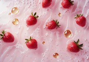 Fototapeta - Jahody v bublinách (147x102 cm)