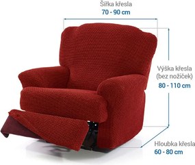 Super strečové poťahy NIAGARA tehlová relaxačné kreslo (š. 70 - 90 cm)